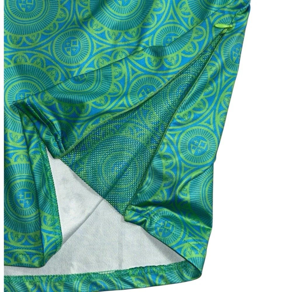 Gretchen Scott St Lawrence Half Zip Pullover Turq Kelly Medallion XL - Picture 11 of 16